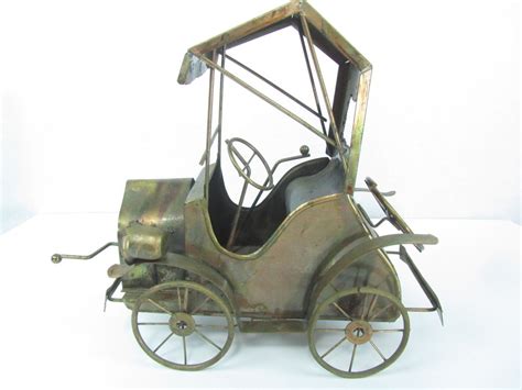 vintage metal music box car|copper music box collectibles.